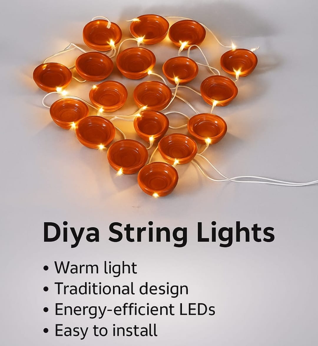 Diwali Diya LED String Light – Warm Light | Traditional Design